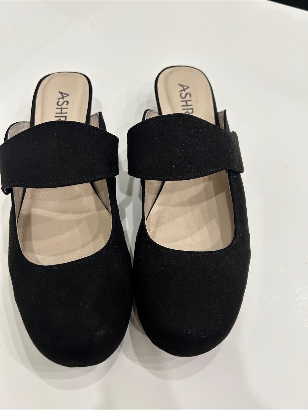 Ashro Black Mary Jane Style Slip-On Mules